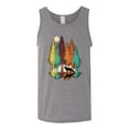 thumbnail image 2 of Trippy California Redwoods Forest Fox Silhouette | Mens Fashion Graphic Tank Top, Heather Grey, Large, 2 of 4