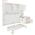 thumbnail image 5 of Harper & Bright Designs Twin Murphy Bed Frame with Drawers and Desk, Wall Bed Frame with Storage Cabinet and Shelves, Twin Size Folding Murphy Bed for Home Office, White, 5 of 18