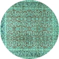 thumbnail image 1 of Ahgly Company Machine Washable Indoor Round Persian Turquoise Blue Traditional Area Rugs, 7' Round, 1 of 4
