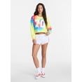 thumbnail image 2 of No Boundaries Pride Graphic Washed Cropped Crewneck Sweatshirt, Women's XXS-XL, 2 of 5