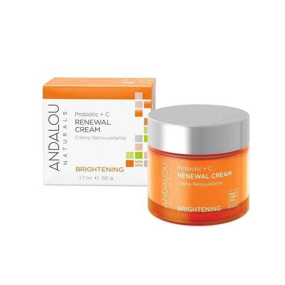 Crema Renovadora Andalou Naturals con Probióticos y Vitamina C para Iluminación y Rejuvenecimiento d