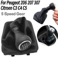 thumbnail image 2 of For Peugeot 206 207 307 Citroen C3/c4/c5 5 Speed Gear Shift Knob Shifter Lever Stick Gaiter Boot Cover Pu Car Accessories, 2 of 5