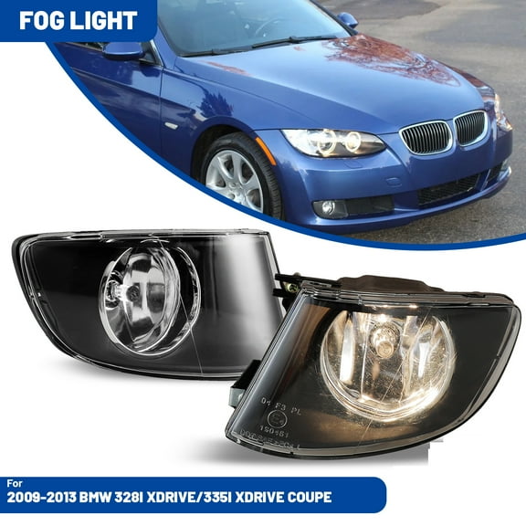 2Pcs Fog Lights Assembly for 2007-2013 BMW 3 Series E92,E93 (w/o M-Package Bumper) OEM Replacement Fog Lamps,Clear Lens