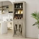 thumbnail image 1 of Gabinete de Baño Estrecho Estilo Rústico con Cajón y Puerta de Granero, Estantería Alta con Estantes Ajustables, 1 of 7