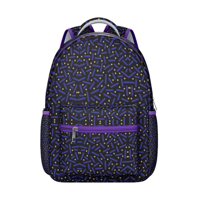Colorful Polka Dots School Backpack Minimalist Dots and Geometric Pattern Design Fashion Travel Bag for Students