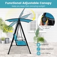 thumbnail image 3 of Gymax 2-Person Patio Swing Seat Swing Bench Canopy Swing Loveseat Outdoor Navy, 3 of 7