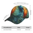 thumbnail image 2 of Rateoe Red And Blue Fire Peacock Pattern Baseball Cap Outdoor Cap Mountain Dad Hat - Unstructured Soft Cotton Cap-Adjustable UV Protection Cap, 2 of 6
