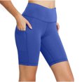 thumbnail image 6 of RYRJJ Biker Shorts Women with Pockets High Waisted Workout Tummy Control Gym Running Yoga Shorts(Blue,XXL), 6 of 9