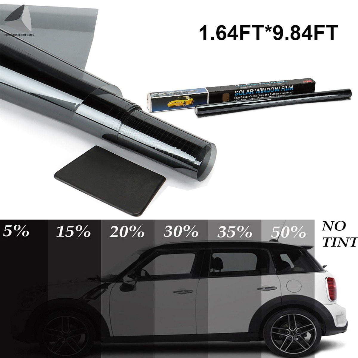 Sixtyshades Window Film One Way Mirror Film, Privacy Static Non