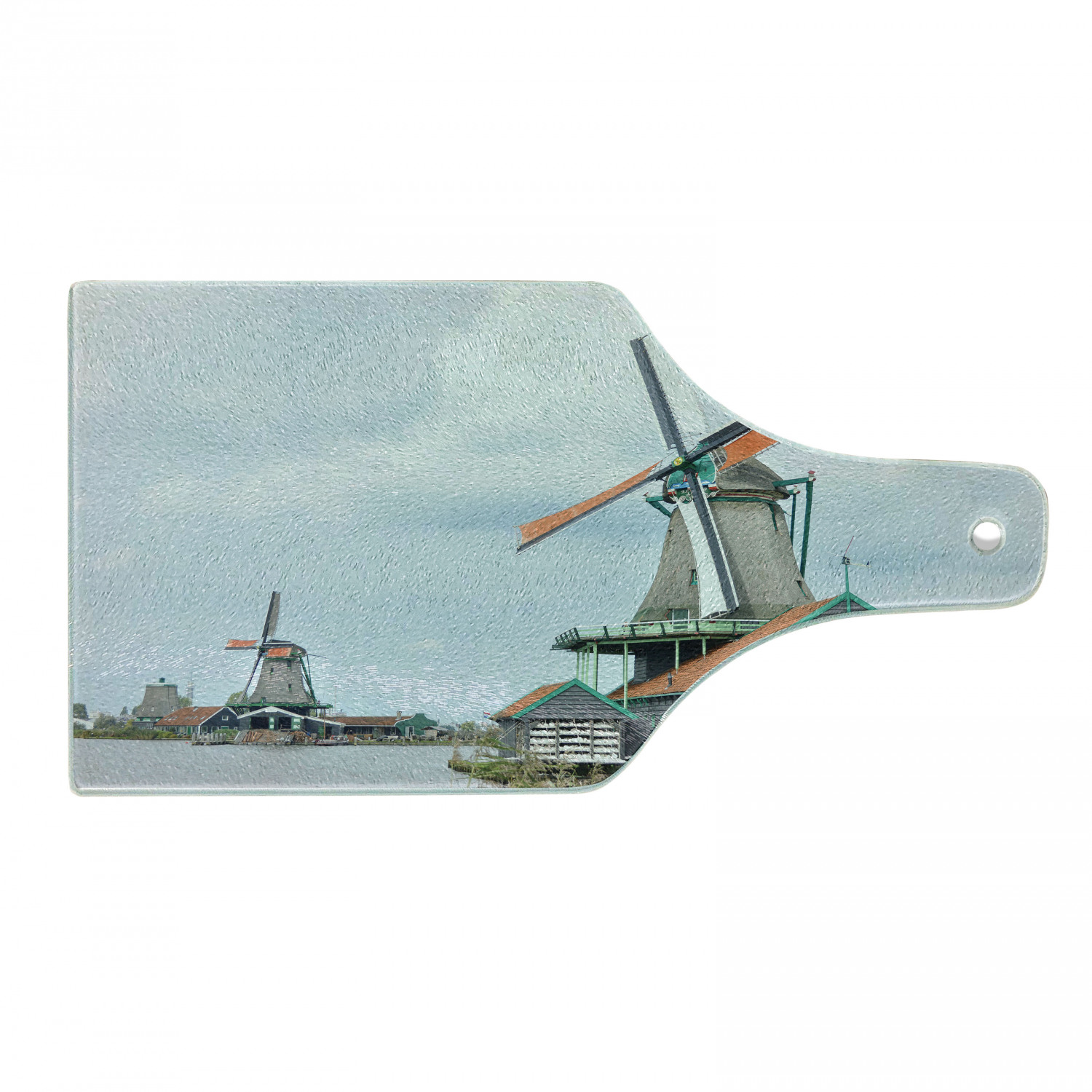 Dutch Cutting Board, Photo of Historical De Kat Windmill in Zaanse