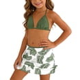 thumbnail image 5 of Bigetiay Girls 2 Piece Swimwear Tropical Print Bikini Set with Cover up Skirts, Size 4-5 Years, 5 of 6
