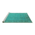 thumbnail image 2 of Ahgly Company Machine Washable Indoor Rectangle Oriental Turquoise Blue Industrial Area Rugs, 7' x 9', 2 of 4