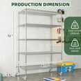 thumbnail image 2 of Metal Shelves for Storage Garage Shelving 2000LBS Heavy Duty Storage Shelves Adjustable Garage Shelf Industrial Shelving Unit Storage Utility Rack, 2 of 18