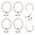 thumbnail image 4 of EeaseMX 4 pulseras de cruz dorada con cuentas de ángel, exquisitas pulseras para niños., 4 of 7