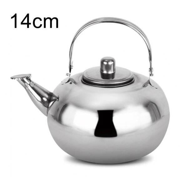 1Pcs Water Kettle 14/16/18cm Stainless Steel Kettle Heat Resistant Handle Stovetop Camping Teapot Coffee Pot For Home Office