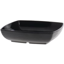 G.E.T. Milano Ribbed Collection 4 qt Square Black Melamine Bowl - 11"L x 11"W x 3"H