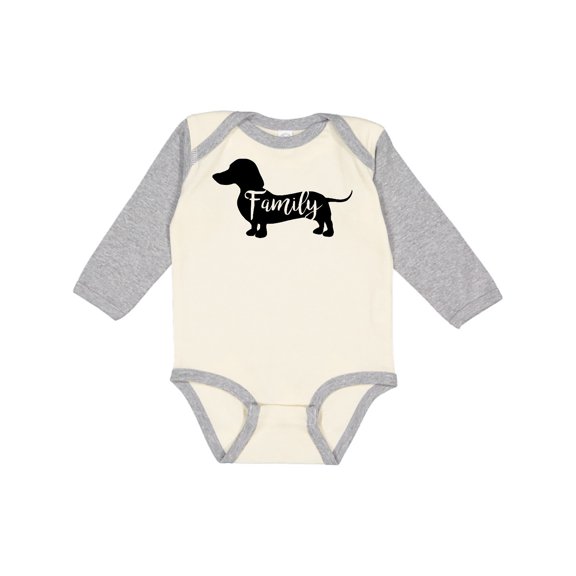 Inktastic Family Dog Short Haired Dachshund Boys or Girls Long Sleeve Baby Bodysuit