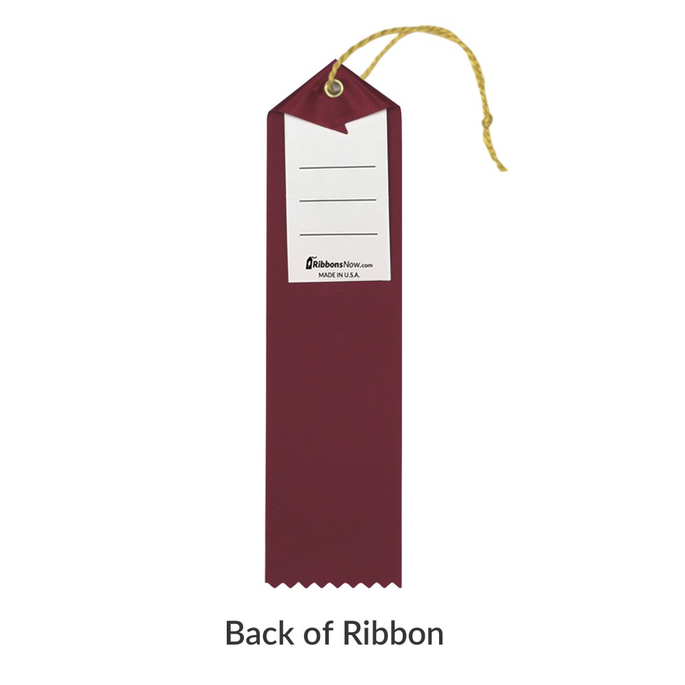 RibbonsNow 5th Place Award Ribbons - 100 Maroon Ribbons with Card & String