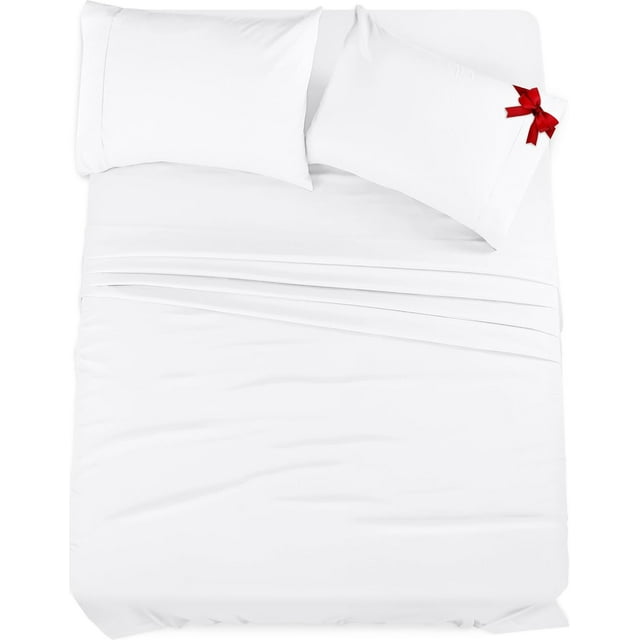 Queen Bed Sheet Set - 4 Piece Bedding - Soft Brushed Microfiber Fabric - Shrinkage & Fade Resistant - Easy Care (Grey)