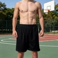 thumbnail image 2 of Fabrcox Mesh Basketball Shorts Men Quick Dry Mens Casual Shorts Lightweight Elastic Waist Summer Outdoor Sports Mens Gym Shorts with Pockets Black M, 2 of 7