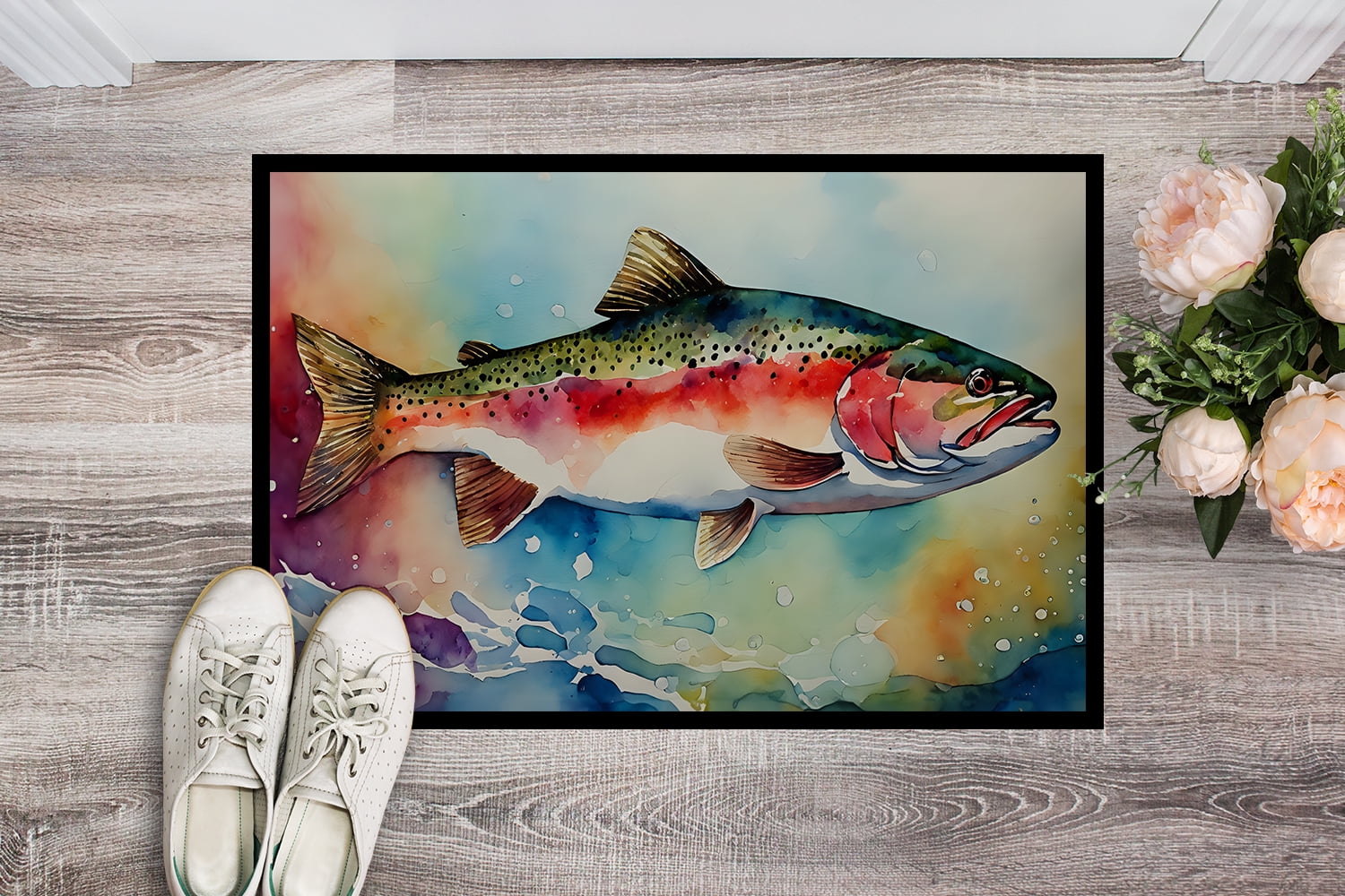 Carolines Treasures DAC2815MAT 18 x 27 in. Unisex Rainbow Trout Doormat