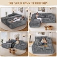 thumbnail image 7 of LLappuil 108" Sectional Sofa, Modular Sectional Couch with Right Chaise, Boneless Corduroy Cloud Sofa for Living Room Gray, 7 of 7