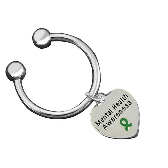 Mental Health Awareness Heart Key Chains