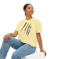 thumbnail image 5 of Effete Feline Claw Marks Scratch Women Boxy Tee, 5 of 6