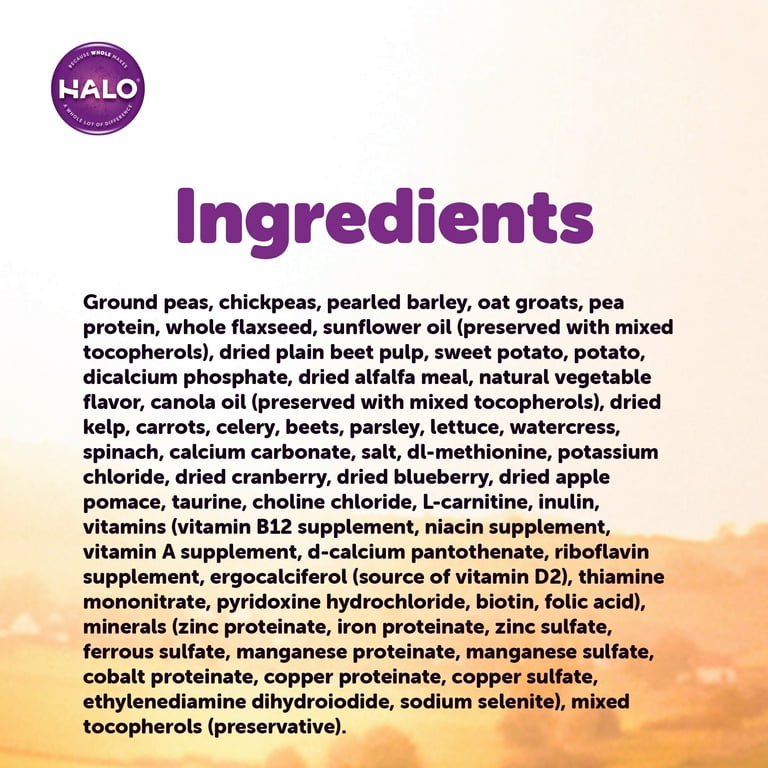 Halo dog top food ingredients