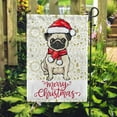 thumbnail image 3 of Merry Christmas Santa Hat Pug Dog Garden Flag, Decorative Double Sided Yard Flag 12 x 18 inch, 3 of 5