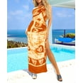 thumbnail image 4 of HAPPY BAY Women's Beachwear Summer Beach Wrap Bikini Wraps Sarong Swimwear Swim Cover up Skirt Swimsuit Pareo Coverups for Women One Size Orange_Q573, 4 of 5
