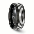 thumbnail image 4 of Edward Mirell Titanium Black Ti Flat Top Beveled Edge 8mm Band EMR136, 4 of 6