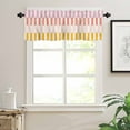 thumbnail image 3 of Colorful Stripe Valances for Windows Farmhouse Kitchen Curtains Valances Rod Pocket Valance Curtains for Kitchen Windows Modern Pink Red Yellow Vertical Striped Window Valances for Bathroom 42"x12", 3 of 6