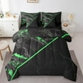 thumbnail image 1 of YST Green Tie Dye 7-Piece Bedding Set, Twin Size, Watercolor Marble Design, 1 of 4