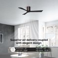 thumbnail image 4 of Matthews Fan Company IR3H-BB-BK-52 Irene 52" Brushed Bronze Hugger Ceiling Fan with 3 Matte Black Blades, Remote and Wall Control, Indoor/Outdoor Damp Rated, 4 of 6