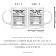 thumbnail image 5 of CTDream Funny 11oz. Ceramic Coffee Tea Mug Thank You Gift, 11th Grade Teacher Nutritional Facts, 1-Pack, 5 of 7