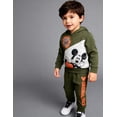 thumbnail image 5 of Disney Mickey Mouse Boys’ Hoodie and Jogger Pants Set with Lenticular Patch, 2-Piece Fleece Outfit (Green, 4T), 5 of 5