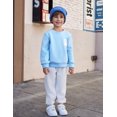 thumbnail image 5 of Arshiner Boy 2Pcs Fall Winter Clothes Color Block Crewneck Sweatshirt and Pants Sweatsuit, 5 of 5