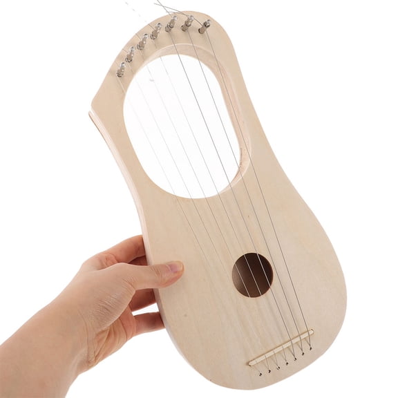OUNONA 1Set Wooden Lyre Harp Kit for Beginners with Bass Lyre Sound and Quick Assembly Beige