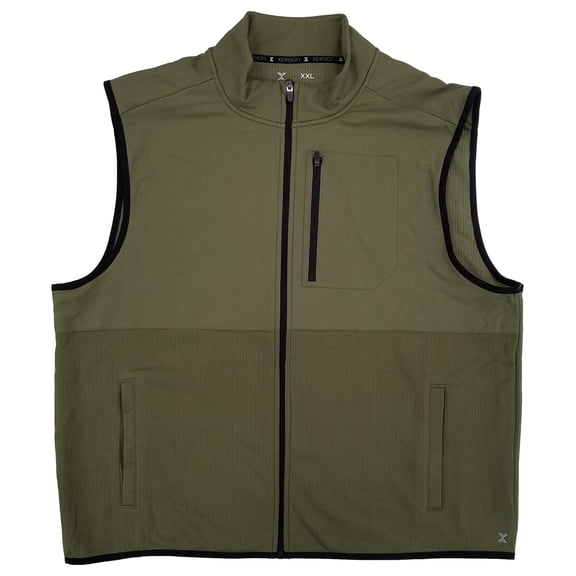 Xersion Mens Olive Green Performance Quick-Dri Vest Sleeveless Jacket XXL