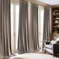 thumbnail image 2 of NICETOWN Velvet Curtains for Living Room, Noise Reducing Room Darkening Drapes for Nursery, Elegant Velvet Window Treatments with Back Tab & Pleat Tape, Taupe, W52 x L96, 2 Panels, 2 of 7
