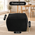 Black Square Corduroy Pouf Ottoman, 15.20 x 11.57 x 5.71 Inch Plush ...