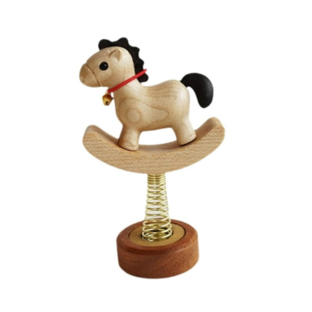 Decoración del tablero del automóvil Caballo mecedor Decoración Madera Lindo Regalo Escultura para Estilo A