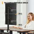 thumbnail image 3 of Dual Monitor Articulating Desk Mount Arm Stand - Vertical Stack Screen Supports Two 13 to 34 Inch Computer Monitors with C Clamp, 3 of 5