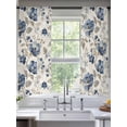 thumbnail image 2 of Blue Gray Spring Floral Sheer Curtains 63 Inch Length 2 Panels Set for Living Room/Bedroom, Vintage Botanical Semi Curtain Sheers Drapes Rod Pocket Curtains Window Treatment Set 52''x63''x2, 2 of 7
