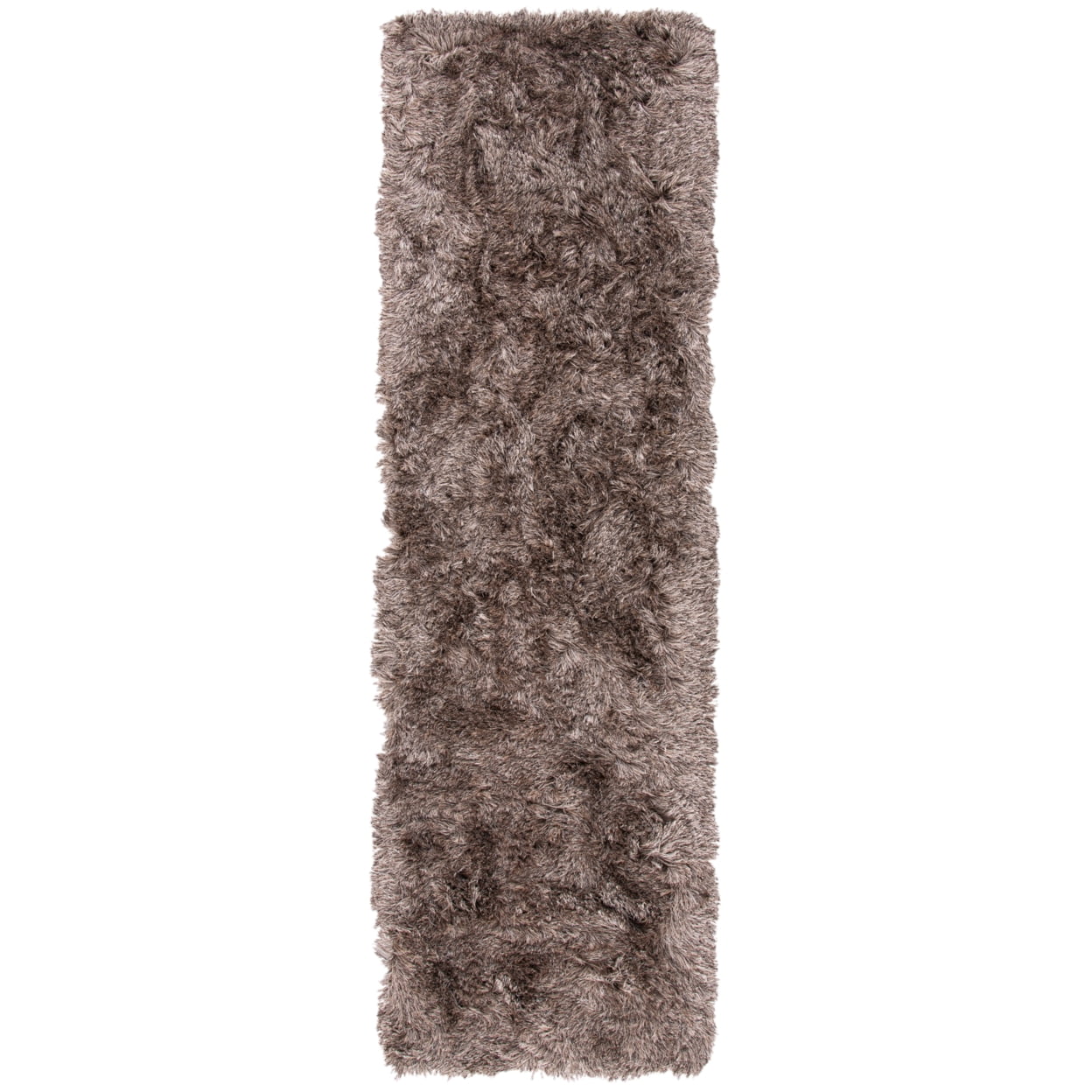 SAFAVIEH Paris Darwin Plush Polyester Shag Runner Rug, Sable, 2'3" x 12'