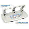 thumbnail image 3 of CARL 40-Sheet HC-340 Heavy-Duty Three-Hole Punch, 9/32" Holes, Silver, 3 of 5