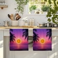 thumbnail image 4 of Purple Orange Beach Kitchen Towels Set of 1, Ocean Coastal Summer Tropical Coconut Tree Palm Absorbent Dish Towels for Kitchen, Microfiber Hand Towel, Quick Drying Tea Towel for Cleaning Dishcloths, 4 of 7