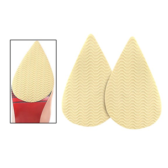 1 Pads, Non Skid Noise Reduction Self Adhesive Rubber Sole Protectors Shoe Grips for Shoe Bottom Man Women , Tip Head Apricot
