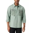 thumbnail image 2 of BASS OUTDOOR Mens Flex Smart Tech Shirt Jacket, Green, Small, 2 of 4
